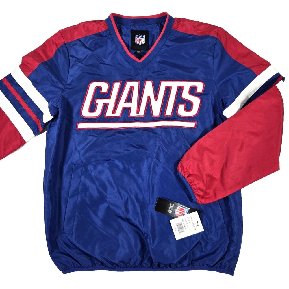 New York Giants Men's Small Blue NFL Team Apparel Pullover Windbreaker New